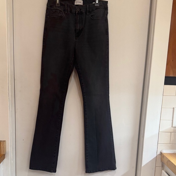 Frame size 29 Denim Le Mini Boot high rise Charcoal Flare Jeans - Picture 1 of 7